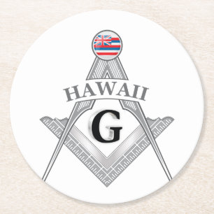 Freemasonry lodge of the state of Hawaii Round Paper Coaster