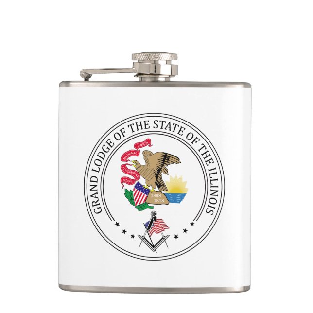 Freemasonry lodge of the state of Illinois Hip Flask (Front)