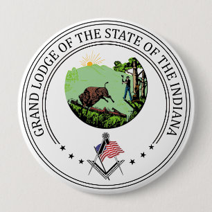 Freemasonry lodge of the state of Indiana 10 Cm Round Badge