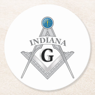 Freemasonry lodge of the state of Indiana Round Paper Coaster