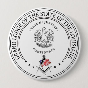 Freemasonry lodge of the state of Louisiana 10 Cm Round Badge