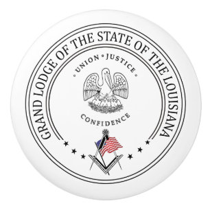 Freemasonry lodge of the state of Louisiana Ceramic Knob