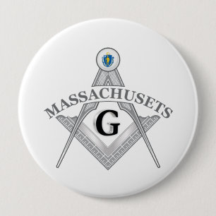 Freemasonry lodge of the state of Massachusets 10 Cm Round Badge
