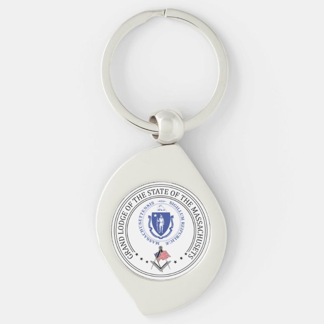 Freemasonry lodge of the state of Massachusets Key Ring (Front)