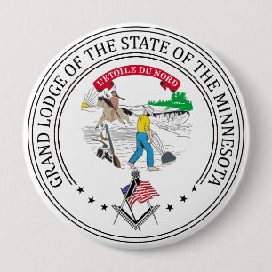 Freemasonry lodge of the state of Minnesota 10 Cm Round Badge
