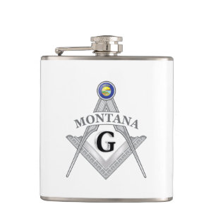 Freemasonry lodge of the state of Montana Hip Flask