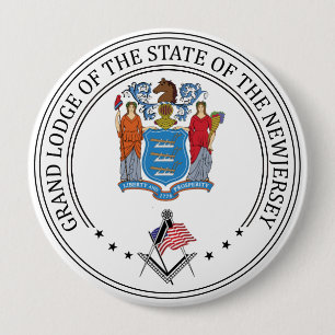 Freemasonry lodge of the state of New Jersey 10 Cm Round Badge