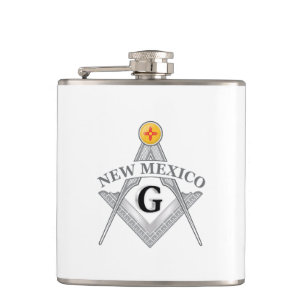 Freemasonry lodge of the state of New Mexico Hip Flask