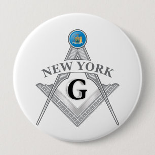 Freemasonry lodge of the state of New York 10 Cm Round Badge
