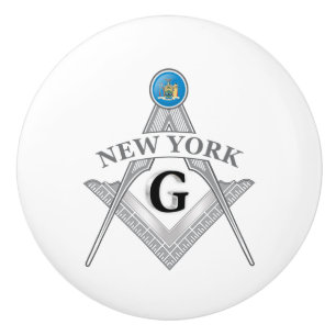 Freemasonry lodge of the state of New York Ceramic Knob