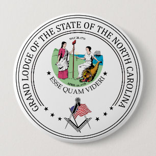 Freemasonry lodge of the state of North Carolina 10 Cm Round Badge