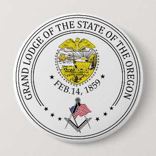 Freemasonry lodge of the state of Oregon 10 Cm Round Badge