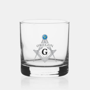 Freemasonry lodge of the state of Oregon Whiskey Glass