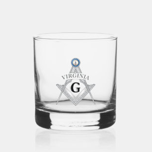 Freemasonry lodge of the state of Virginia Whiskey Glass