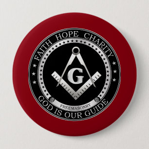 Freemasonry seal 10 cm round badge