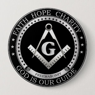 Freemasonry seal 10 cm round badge