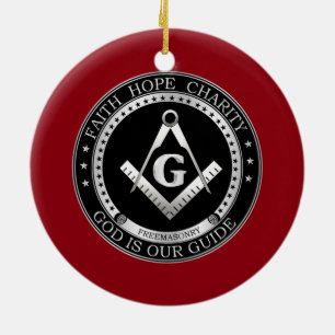 Freemasonry seal ceramic tree decoration