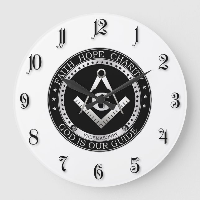 Freemasonry seal large clock (Front)