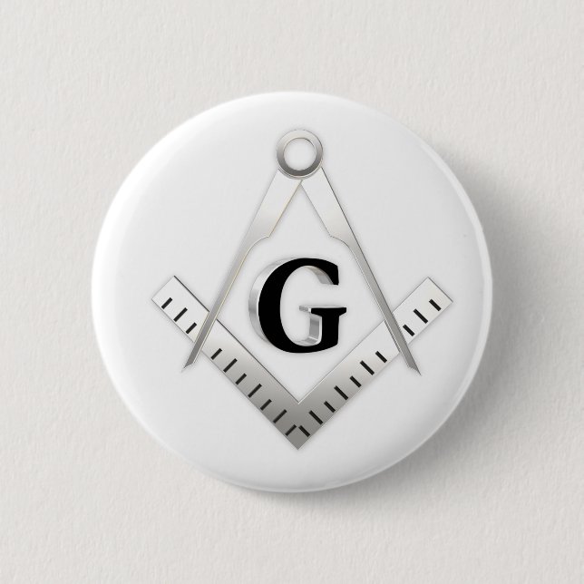 Freemasonry sign 6 cm round badge (Front)