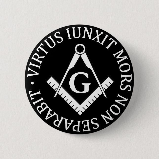 Freemasonry sign 6 cm round badge (Front)