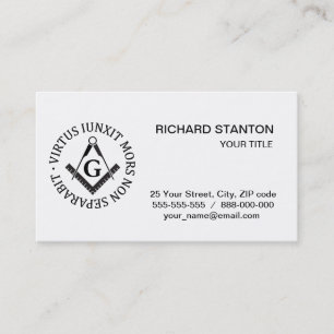 Freemasonry sign business card