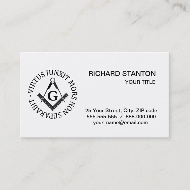Freemasonry sign business card (Front)
