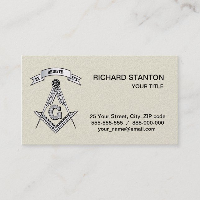 Freemasonry sign business card (Front)