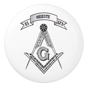 Freemasonry sign ceramic knob