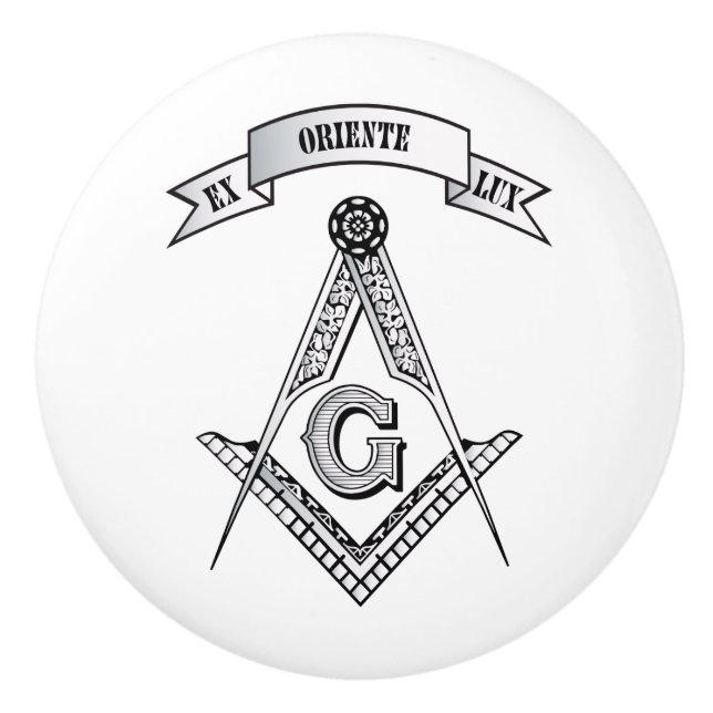 Freemasonry sign ceramic knob (Front)