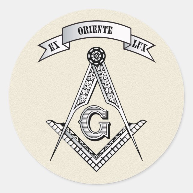 Freemasonry sign classic round sticker (Front)