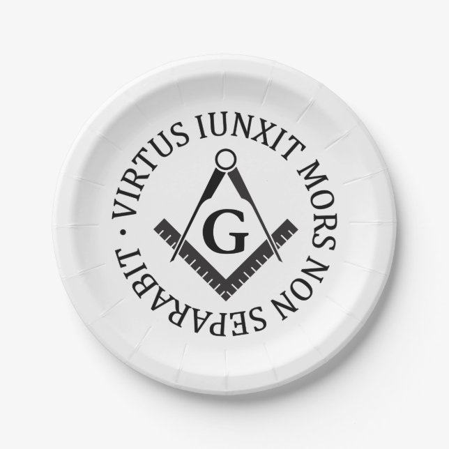 Freemasonry sign paper plate (Front)
