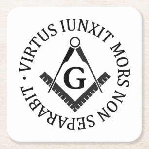 Freemasonry sign square paper coaster