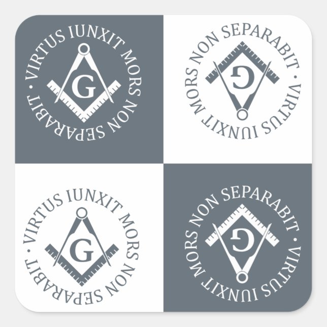 Freemasonry sign square sticker (Front)