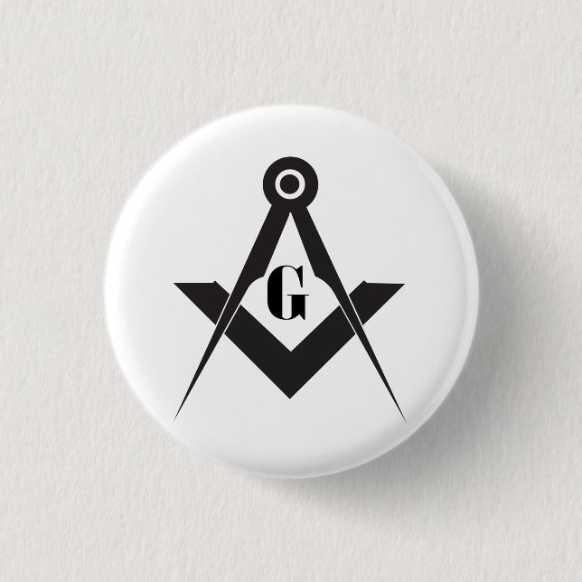 Freemasonry symbol 3 cm round badge (Front)