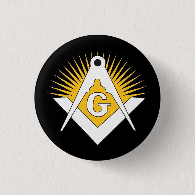 Freemasonry symbol 3 cm round badge (Front)
