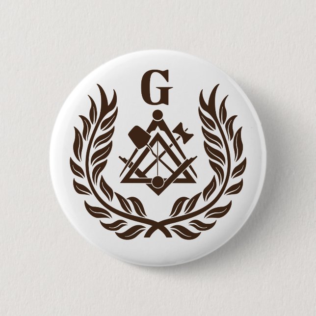 Freemasonry symbol 6 cm round badge (Front)
