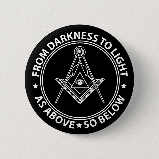 Freemasonry symbol 6 cm round badge (Front)