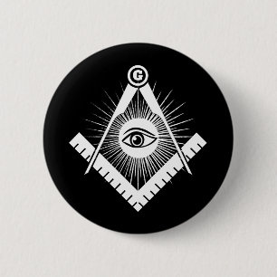 Freemasonry symbol 6 cm round badge