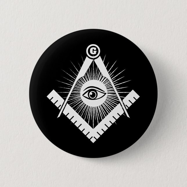 Freemasonry symbol 6 cm round badge (Front)