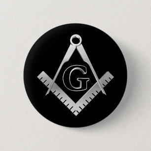 Freemasonry symbol 6 cm round badge