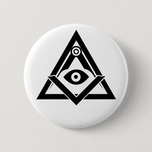 Freemasonry symbol 6 cm round badge