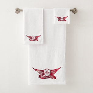 Freemasonry symbol and shield bath towel set