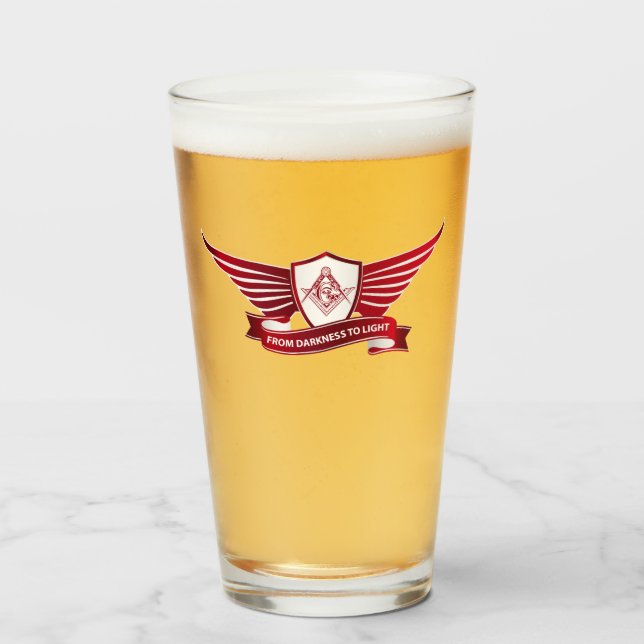 Freemasonry symbol and shield glass (Front Filled)