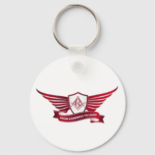 Freemasonry symbol and shield key ring