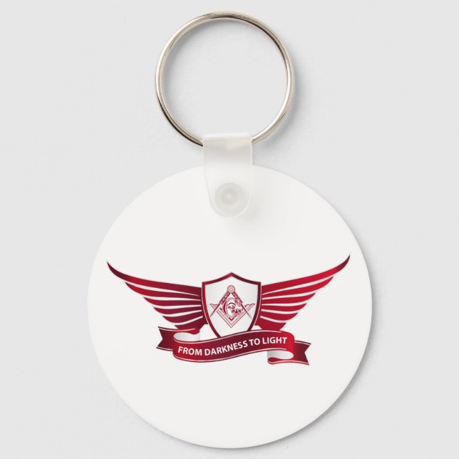 Freemasonry symbol and shield key ring (Front)