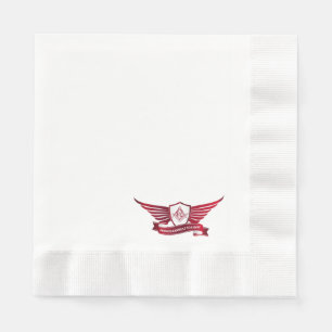 Freemasonry symbol and shield napkin