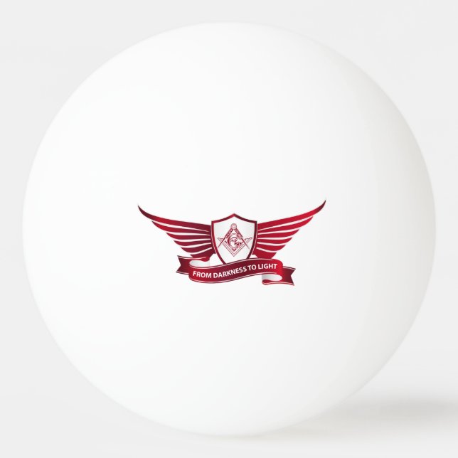 Freemasonry symbol and shield ping pong ball (Front)