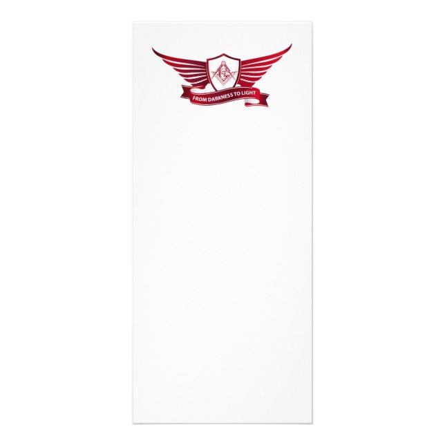 Freemasonry symbol and shield rack card (Front)