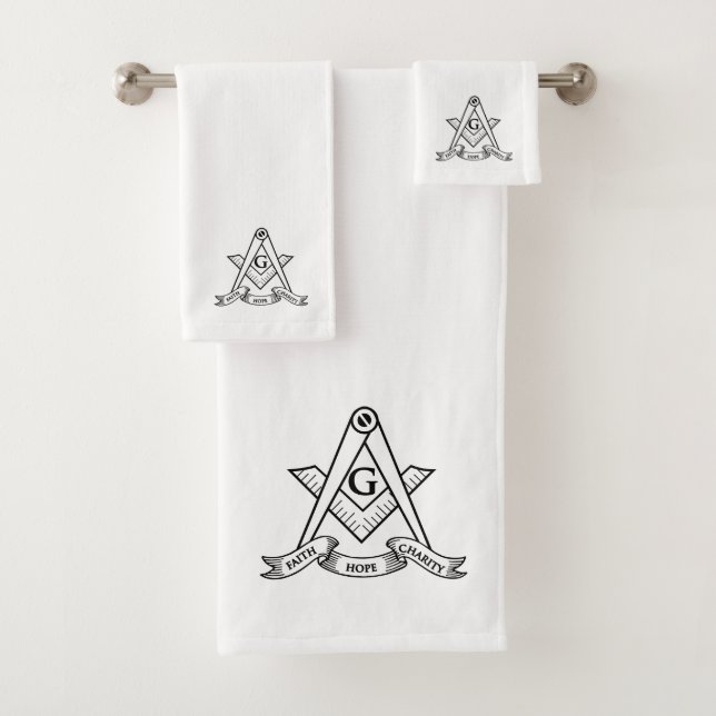 Freemasonry symbol bath towel set (Insitu)