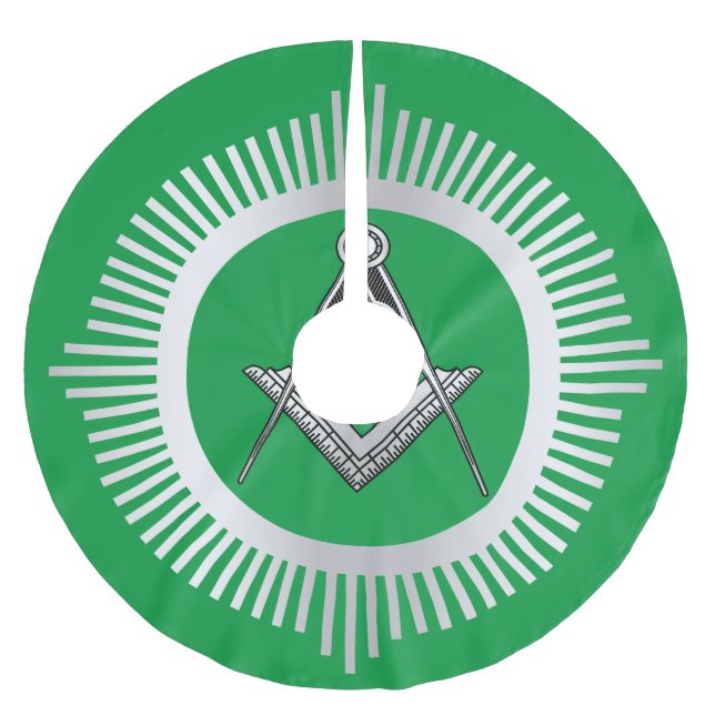 Freemasonry symbol brushed polyester tree skirt (Front)